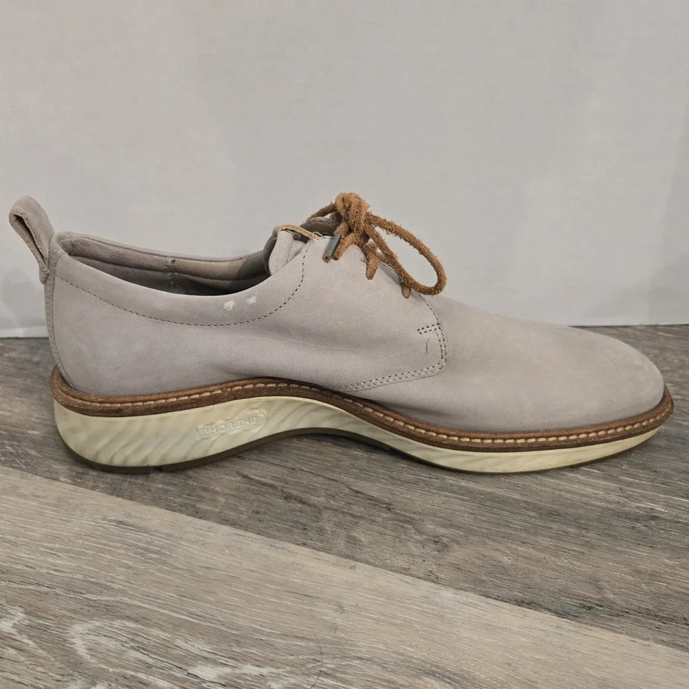 ECCO ST.1 Hybrid Plain‎ Toe Derby Grey Nubuck Leather Dress Shoes Mens 41 US 7